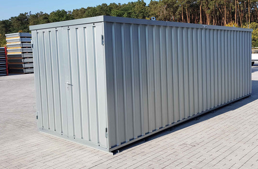 6m Materialcontainer 20 Fuss- mit Doppelflügeltür, Kranösen und Staplerführung - 6100 x 2100 x 2100