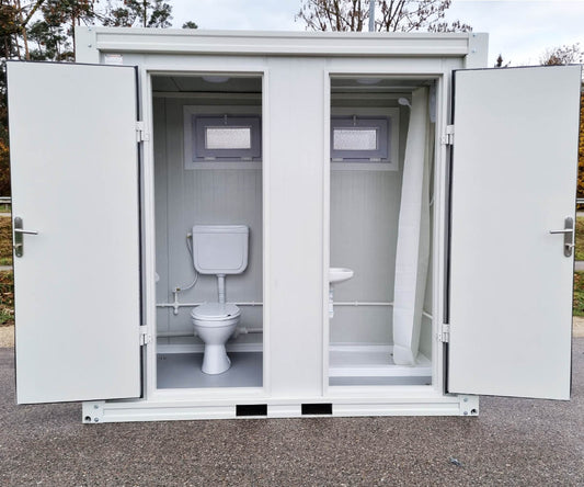 WC Sanitärcontainer Toilettencontainer mit Dusche RAL9002 Weiss