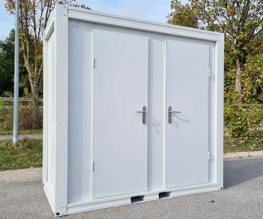 WC Sanitärcontainer mit Doppelkabine - Klo für Mann und Frau - RAL 9002